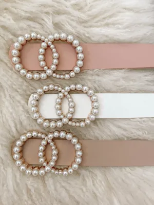 Sophia belt in Rose, White, & Nude