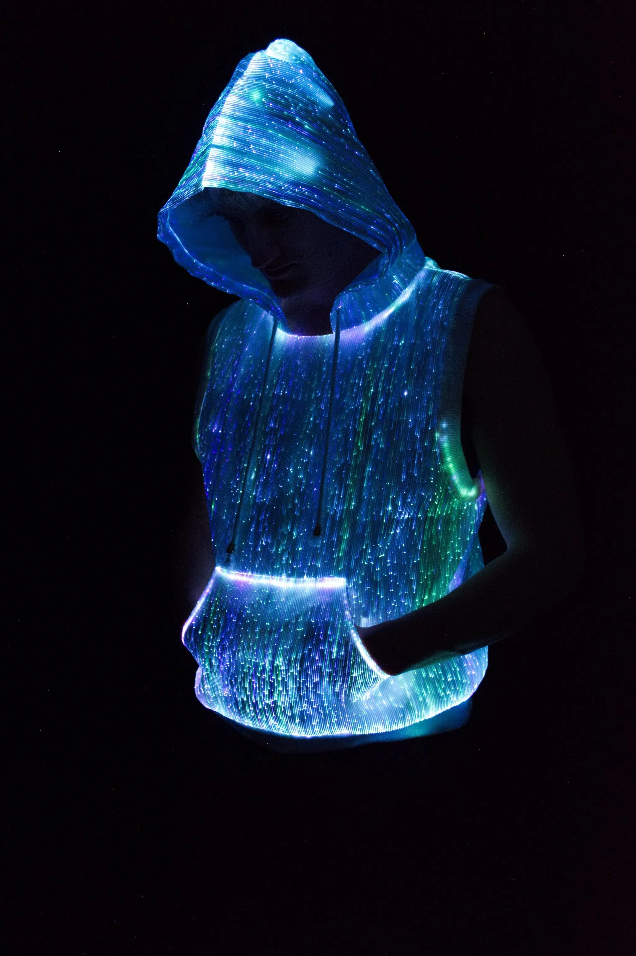 Sound Activated Sleeveless Hoodie - Bluetooth