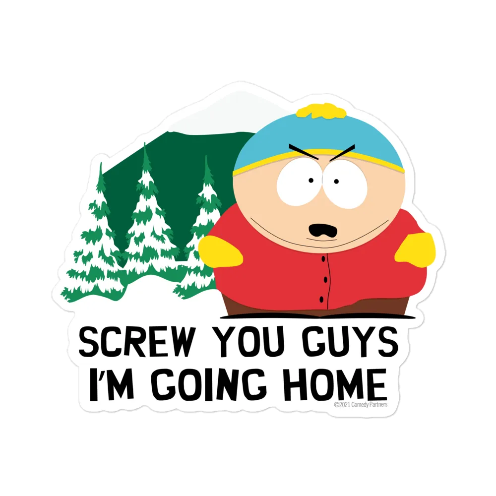 South Park Cartman Screw You Guys Die Cut Sticker