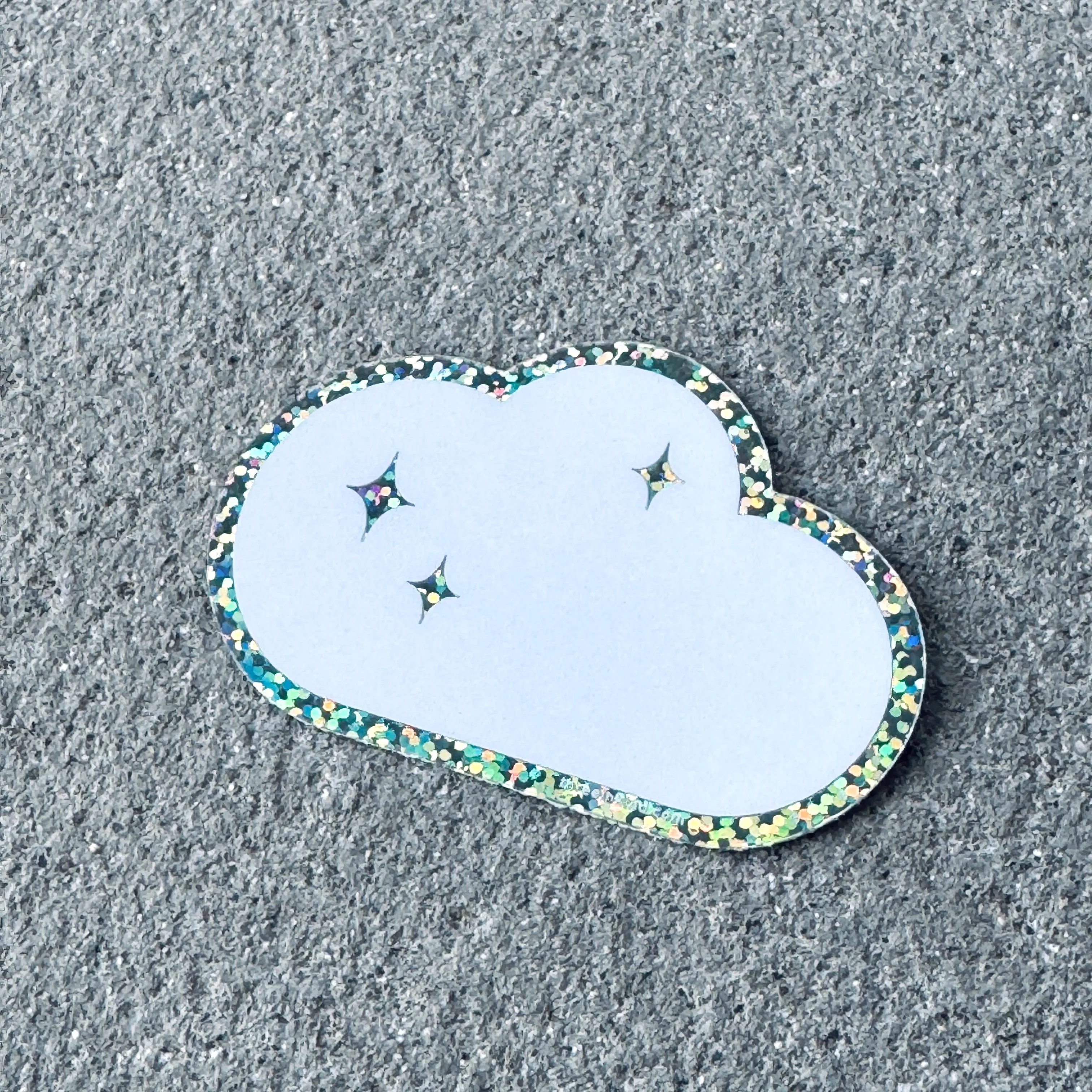 Sparkle Cloud Glitter PNW 3” Sticker / Decal