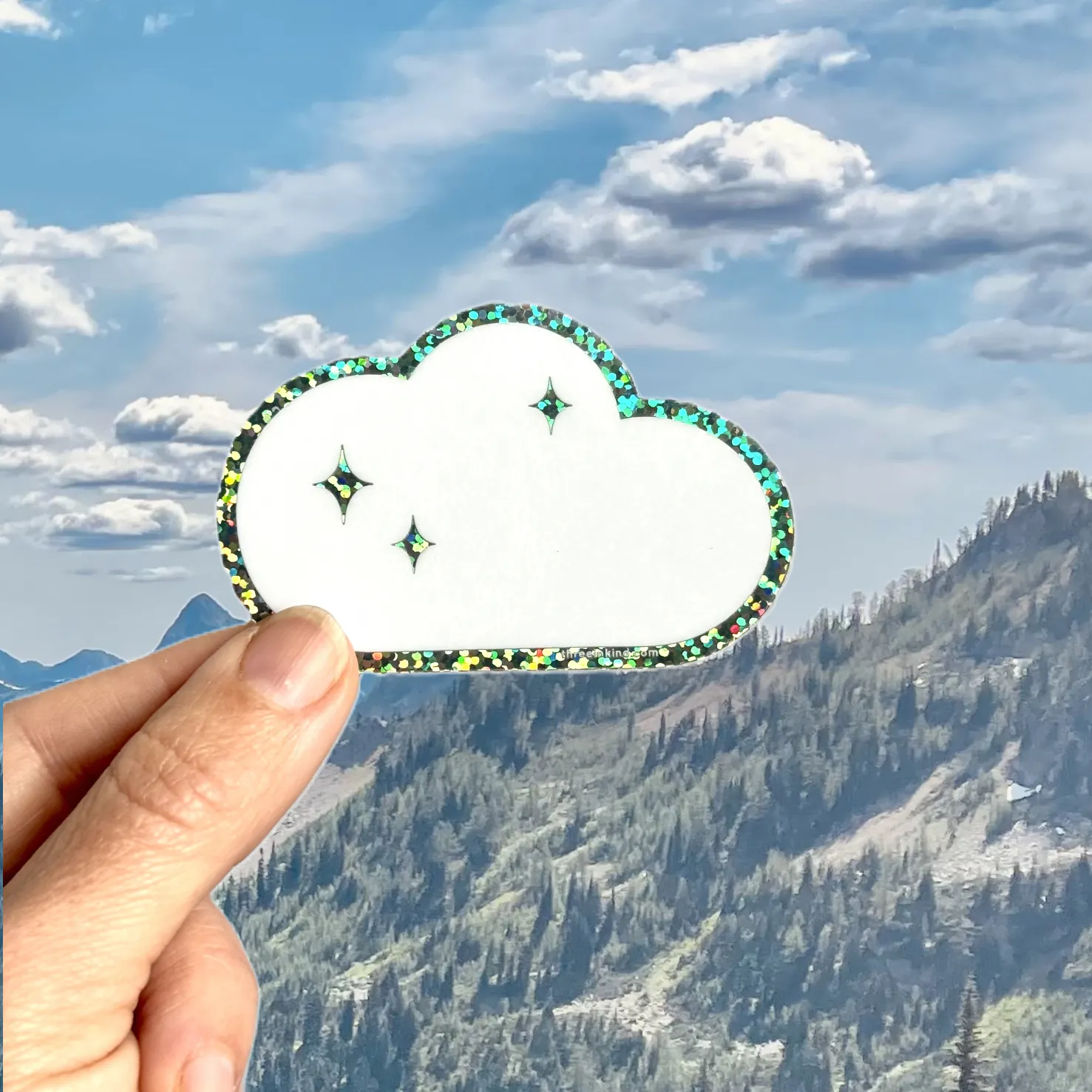 Sparkle Cloud Glitter PNW 3” Sticker / Decal