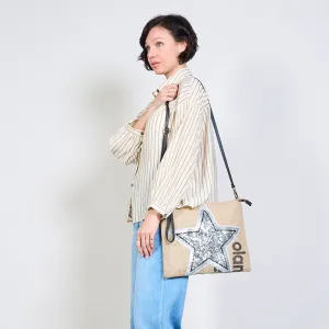 Sparkly sequin star jute wristlet wholesale