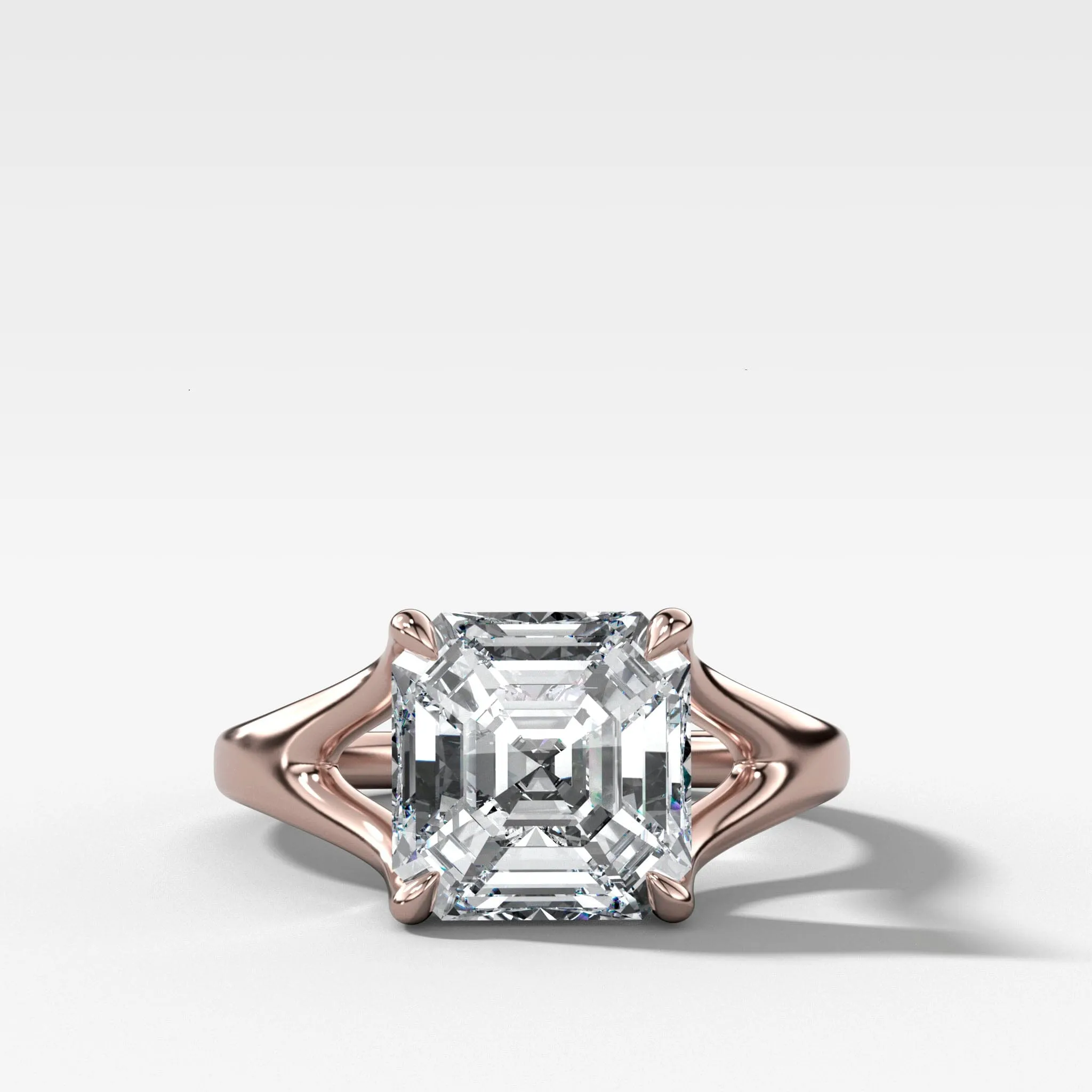 Split Shank Solitaire Engagement Ring with Asscher Cut Diamond
