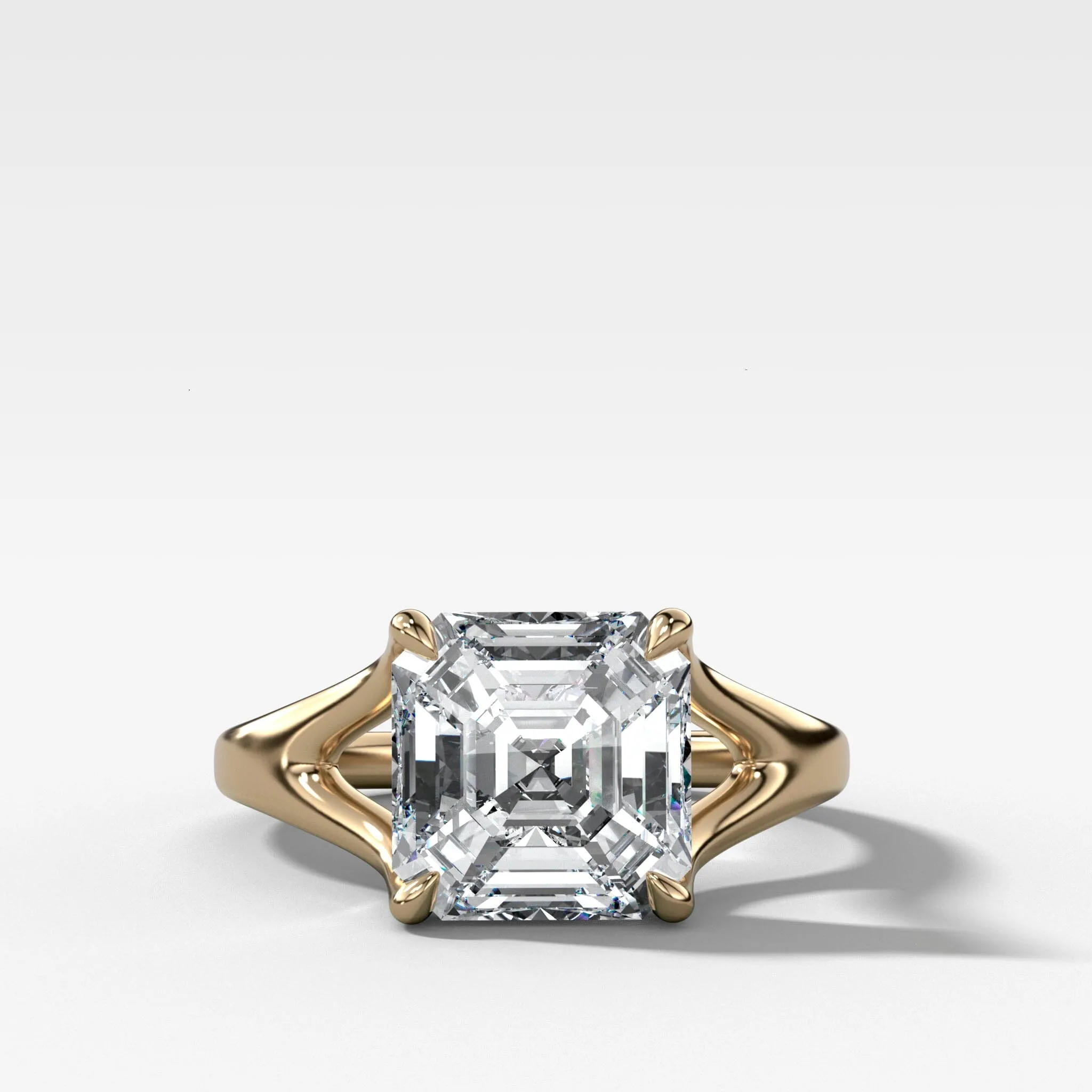 Split Shank Solitaire Engagement Ring with Asscher Cut Diamond