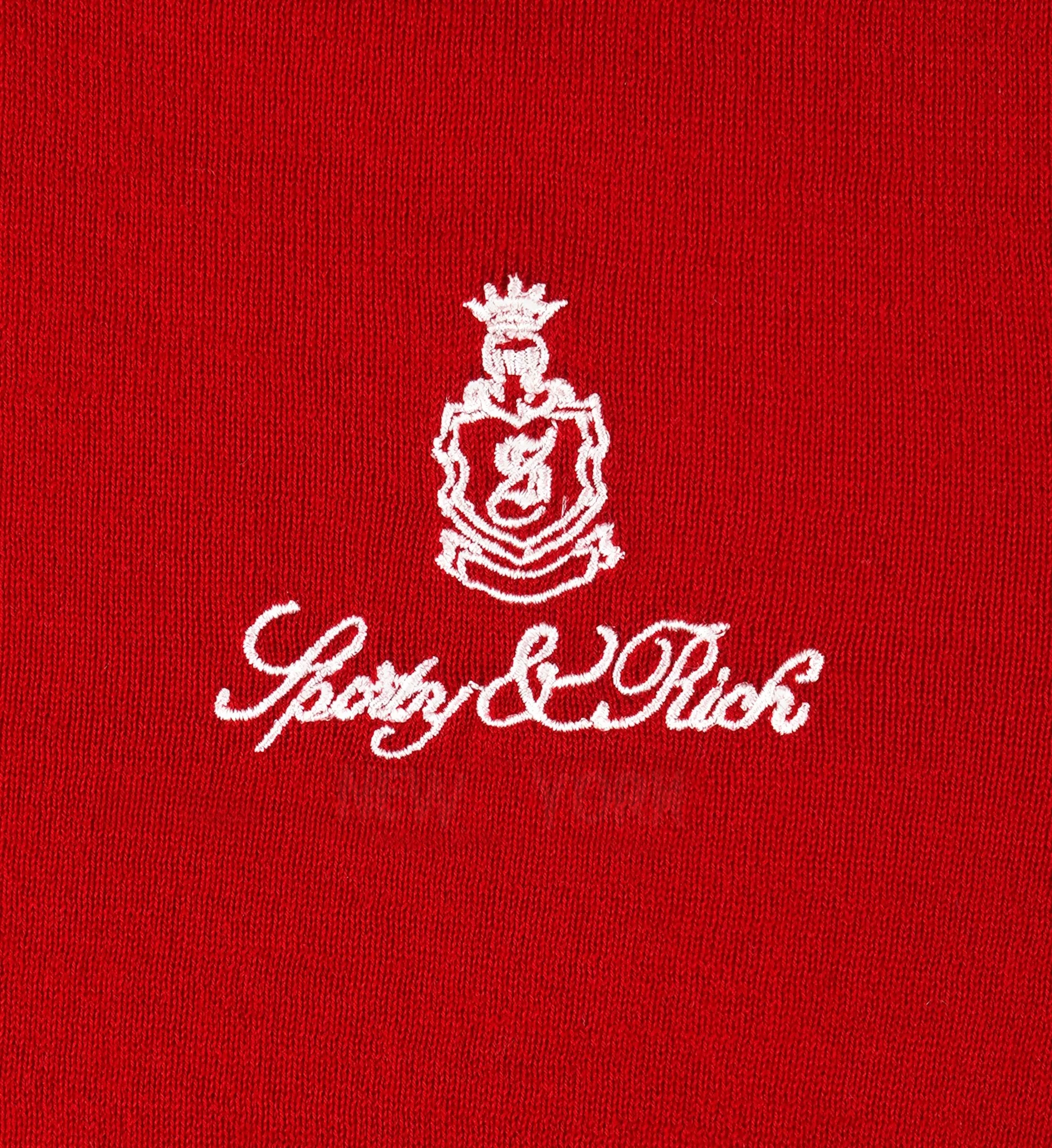 Sporty & Rich Vendome Merino Sweater in Ruby