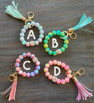 Spring Colors Silicone Keychain Wristlet