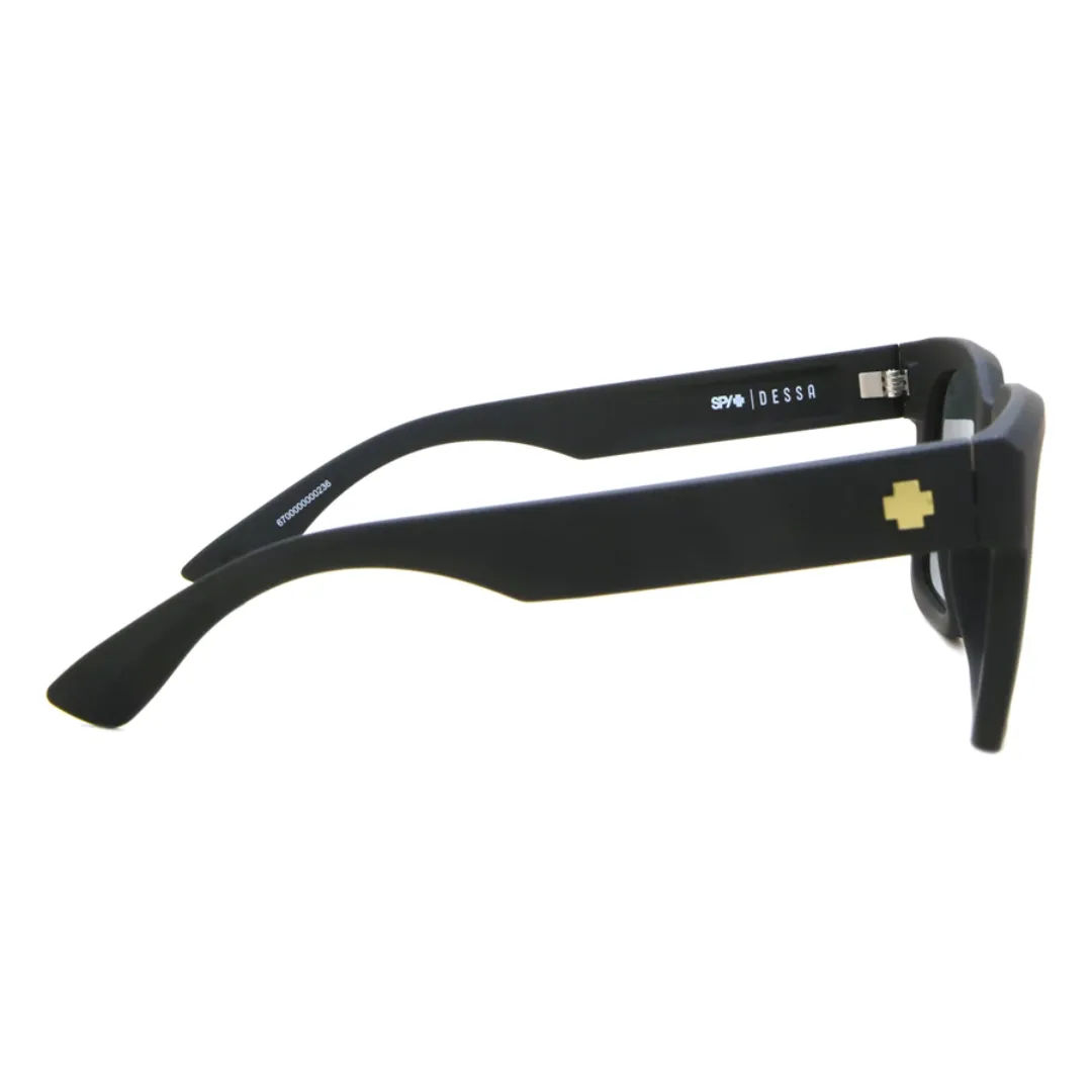 Spy Dessa Sunglasses -  Soft Matte Black - Happy Gray Green