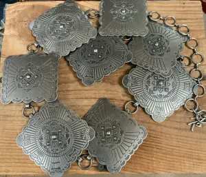 Square Engraved 3” Square Concho Belt