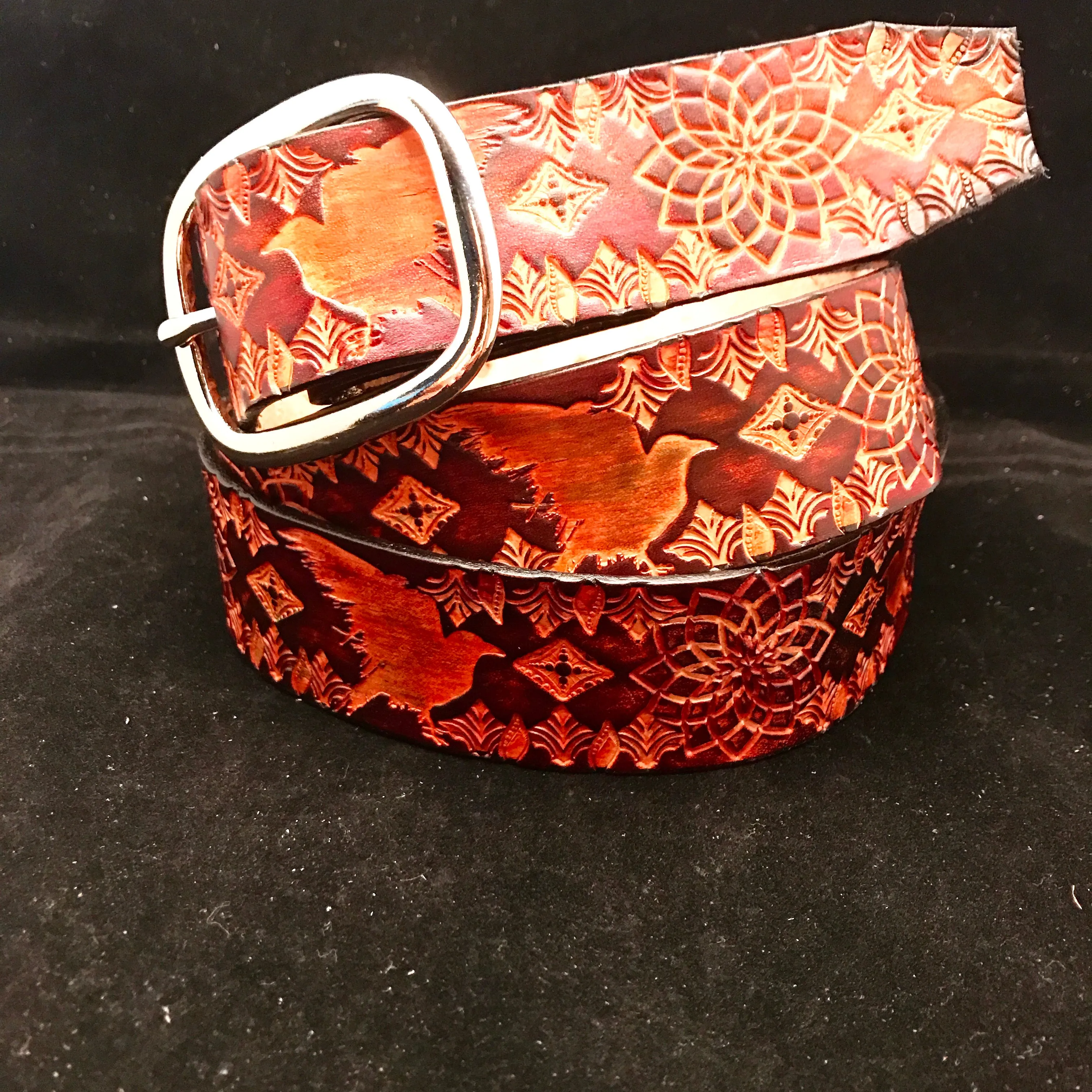 Stamped Leather Belt - Classy/Dress