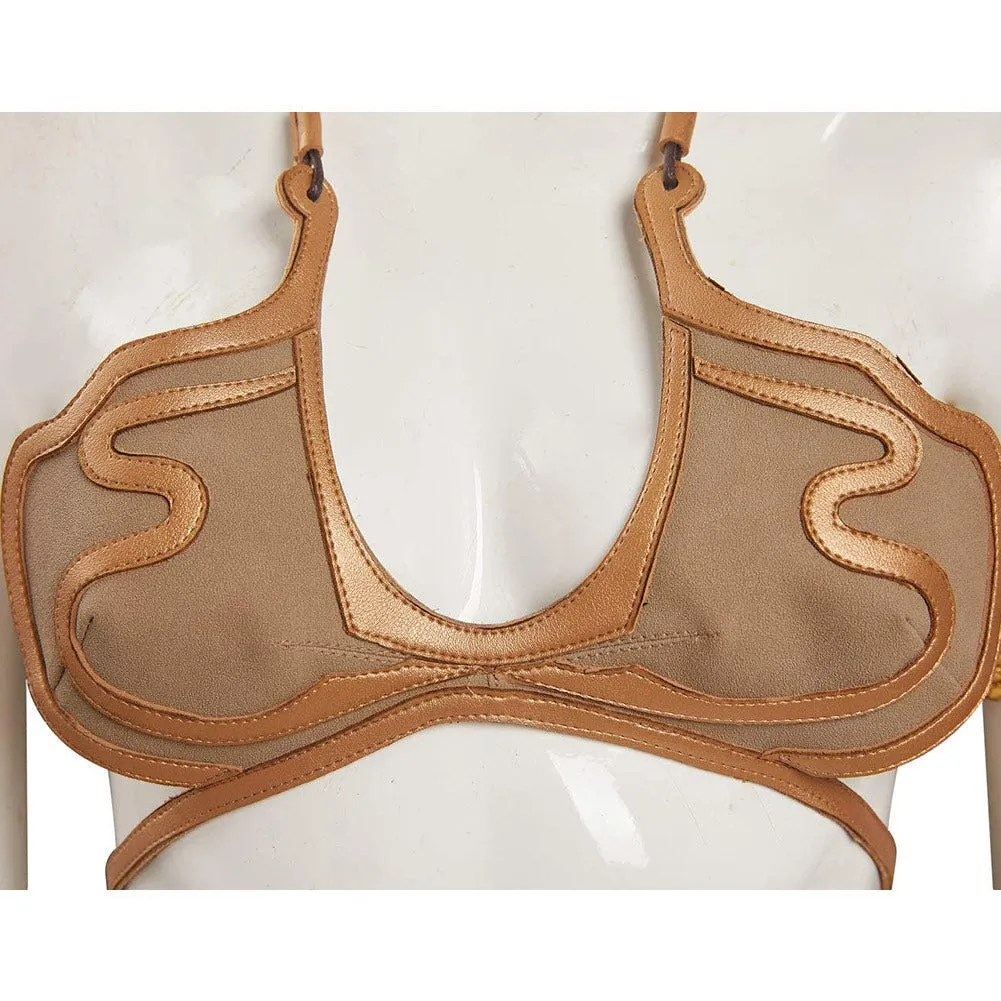 Star Wars: Return of the Jedi Leia Cosplay Costume Slave Leia Metal Bikini Outfits Halloween Carnival Suit
