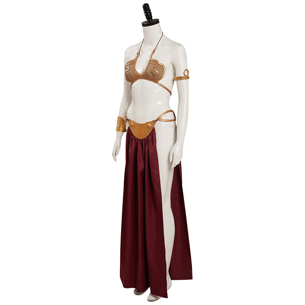 Star Wars: Return of the Jedi Leia Cosplay Costume Slave Leia Metal Bikini Outfits Halloween Carnival Suit