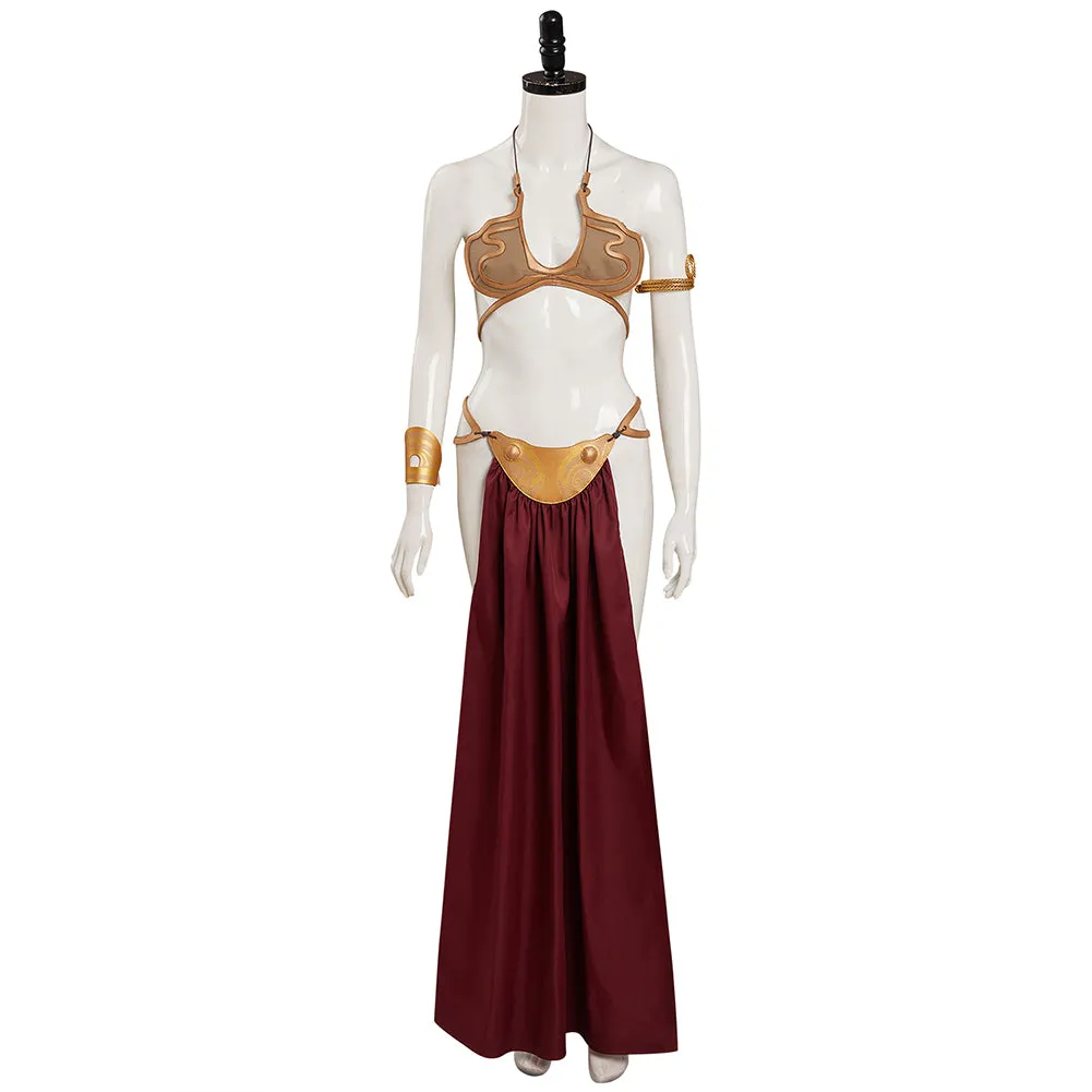 Star Wars: Return of the Jedi Leia Cosplay Costume Slave Leia Metal Bikini Outfits Halloween Carnival Suit