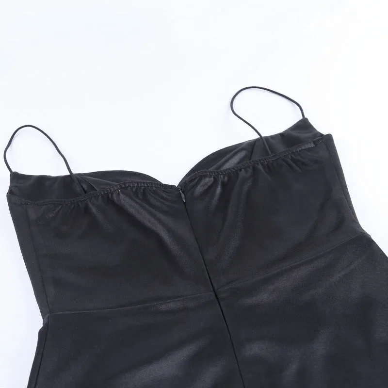 Strappy Sling Backless Party Bodycon Midi Dresses Black