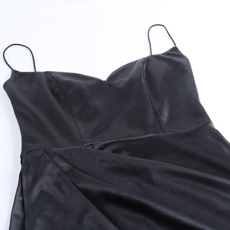 Strappy Sling Backless Party Bodycon Midi Dresses Black