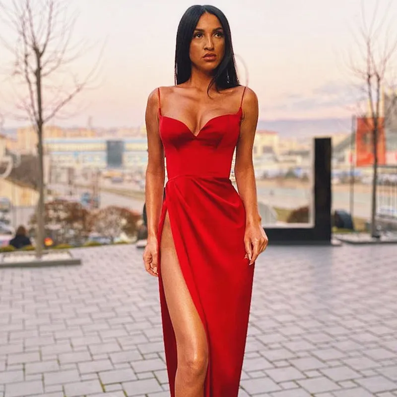 Strappy Sling Backless Party Bodycon Midi Dresses Black