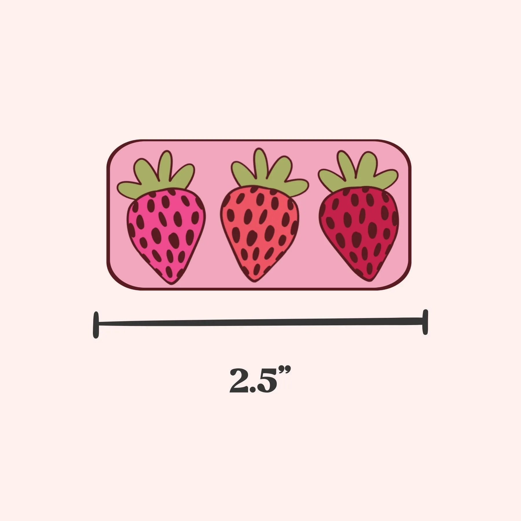 Strawberry Trio Vinyl Decal Sticker
