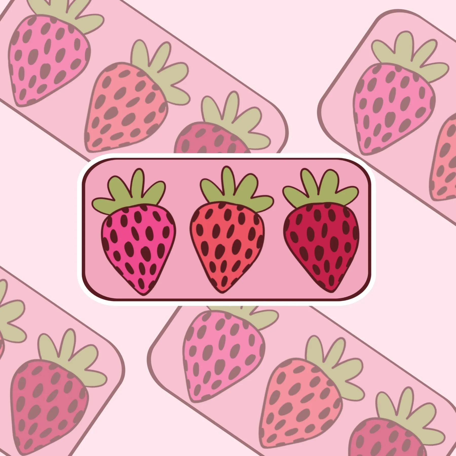 Strawberry Trio Vinyl Decal Sticker