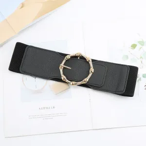 Style Ladies Round Buckle Wide Belt jlthb0061
