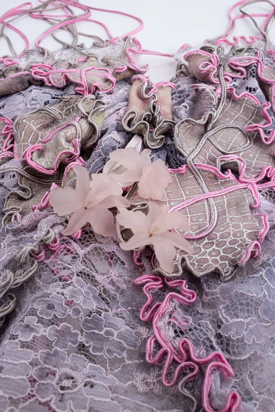 Suede Lace Lettuce Hem 3-Piece Set