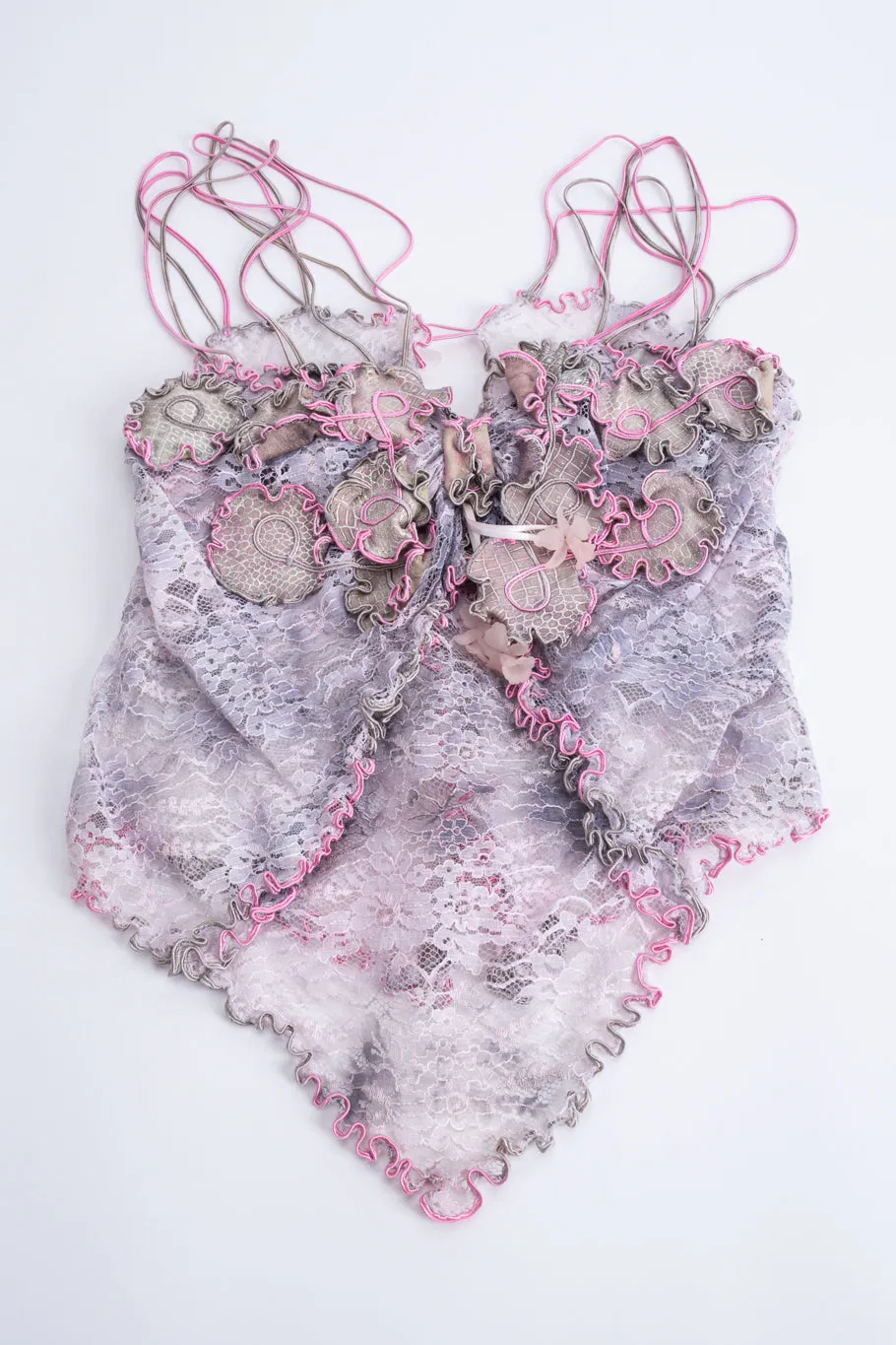 Suede Lace Lettuce Hem 3-Piece Set