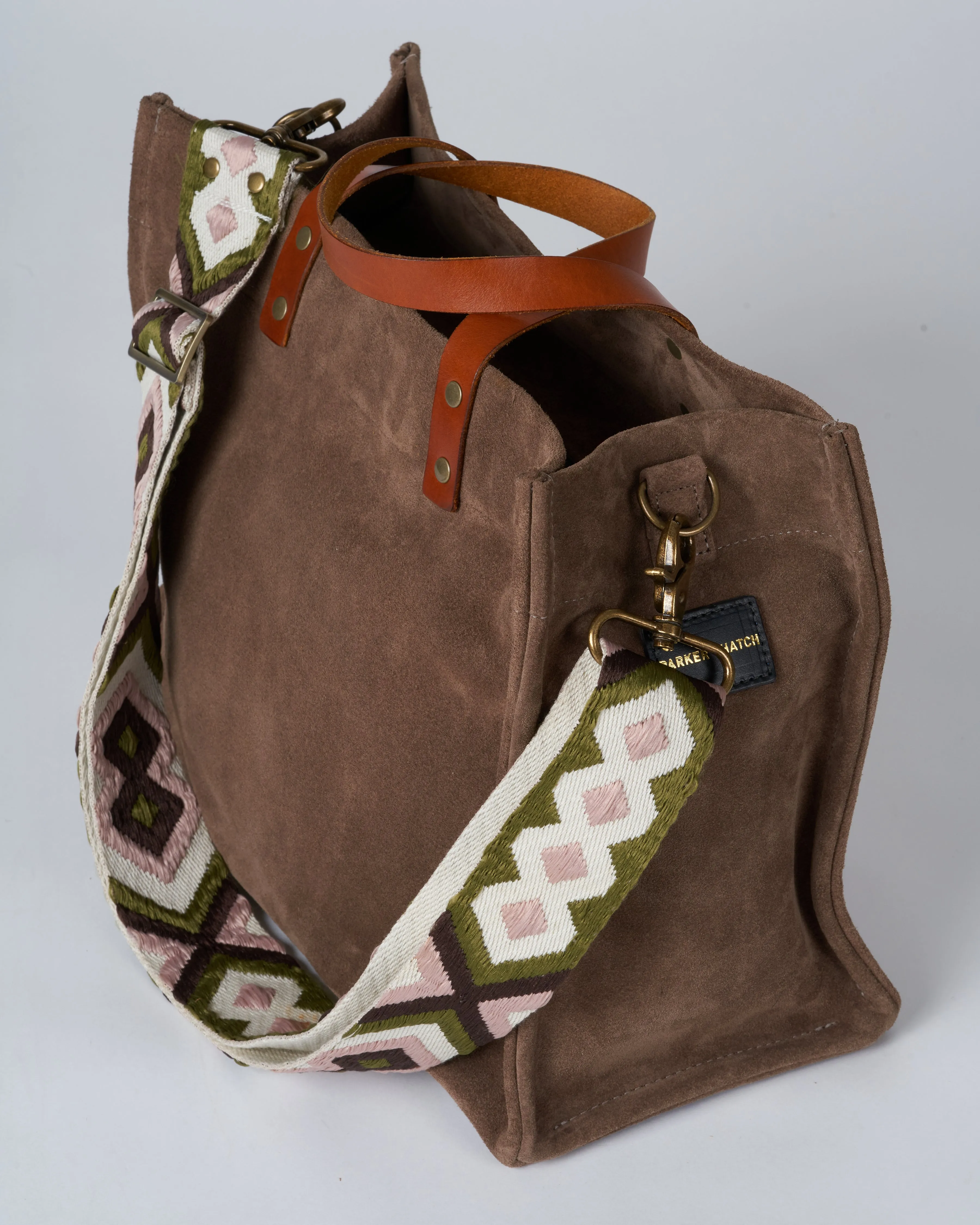 suede medium mimi - taupe with canyon point berry strap