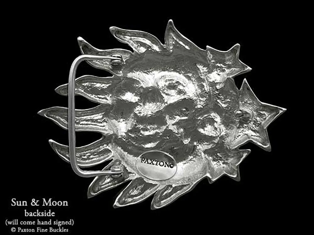 Sun Moon Belt Buckle Sterling Silver