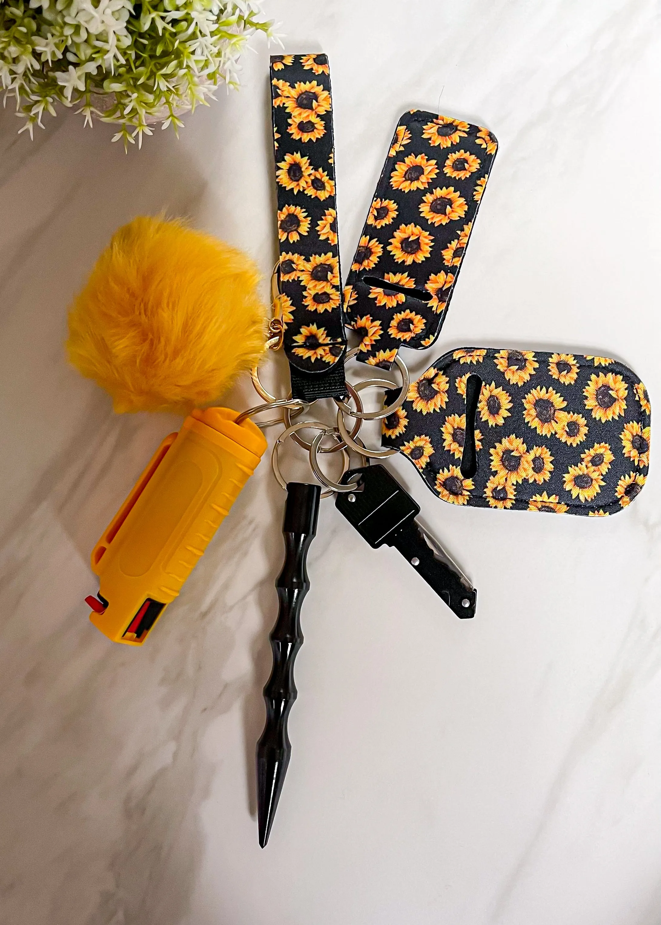 Sunflower Self Defense 7 Piece Keychain