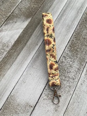 Sunflower Wristlet key chain Gift