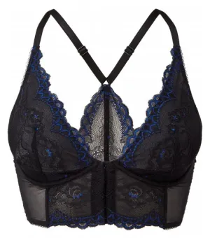 Superboost Lace Deep V Bralet - Black/Electric -