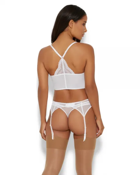 Superboost Lace Deep V Bralet - White -