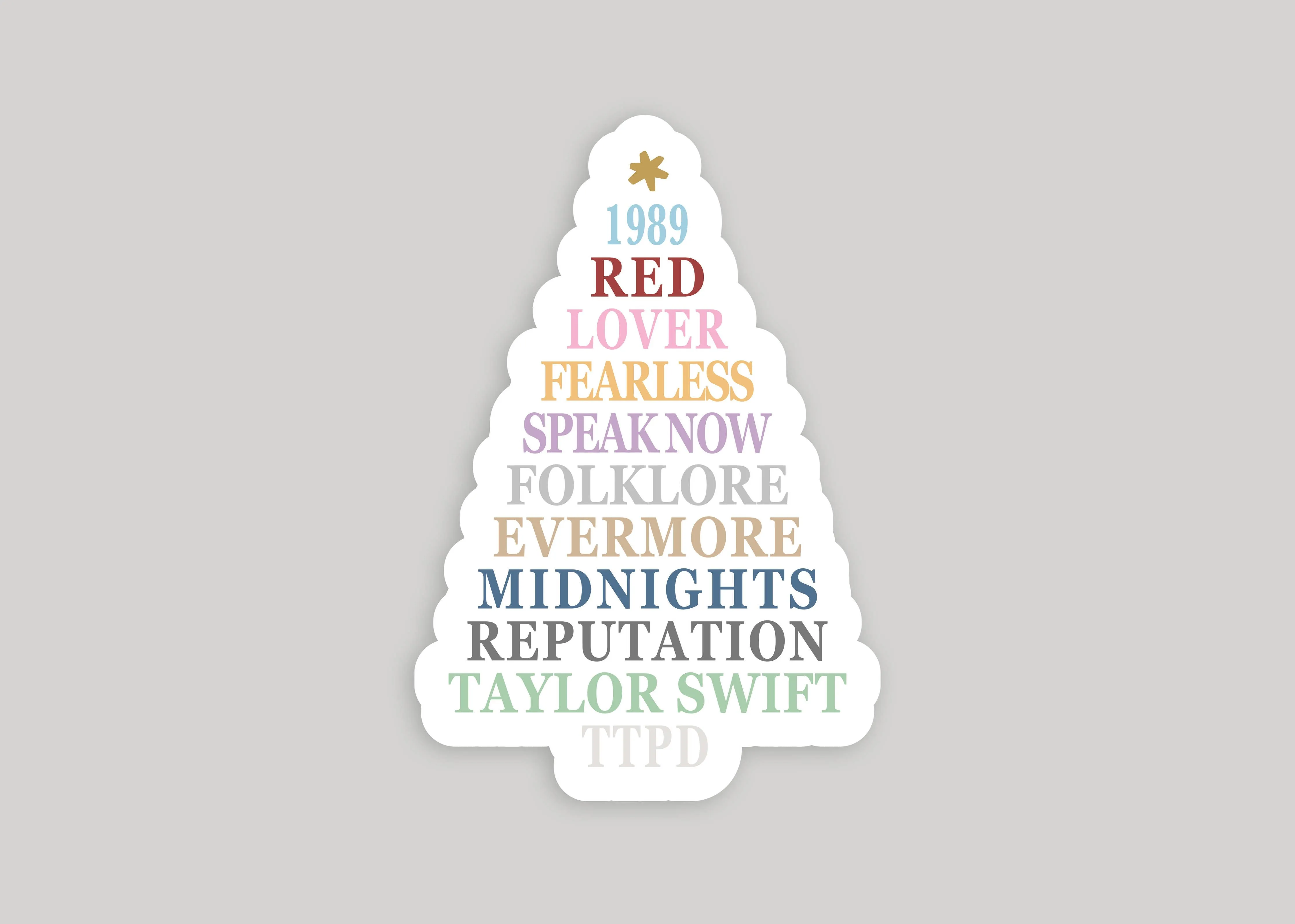Swiftmas Tree Eras Sticker Taylor Swift Christmas Sticker