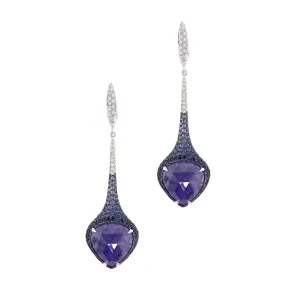Tanzanite and Sapphire Earrings