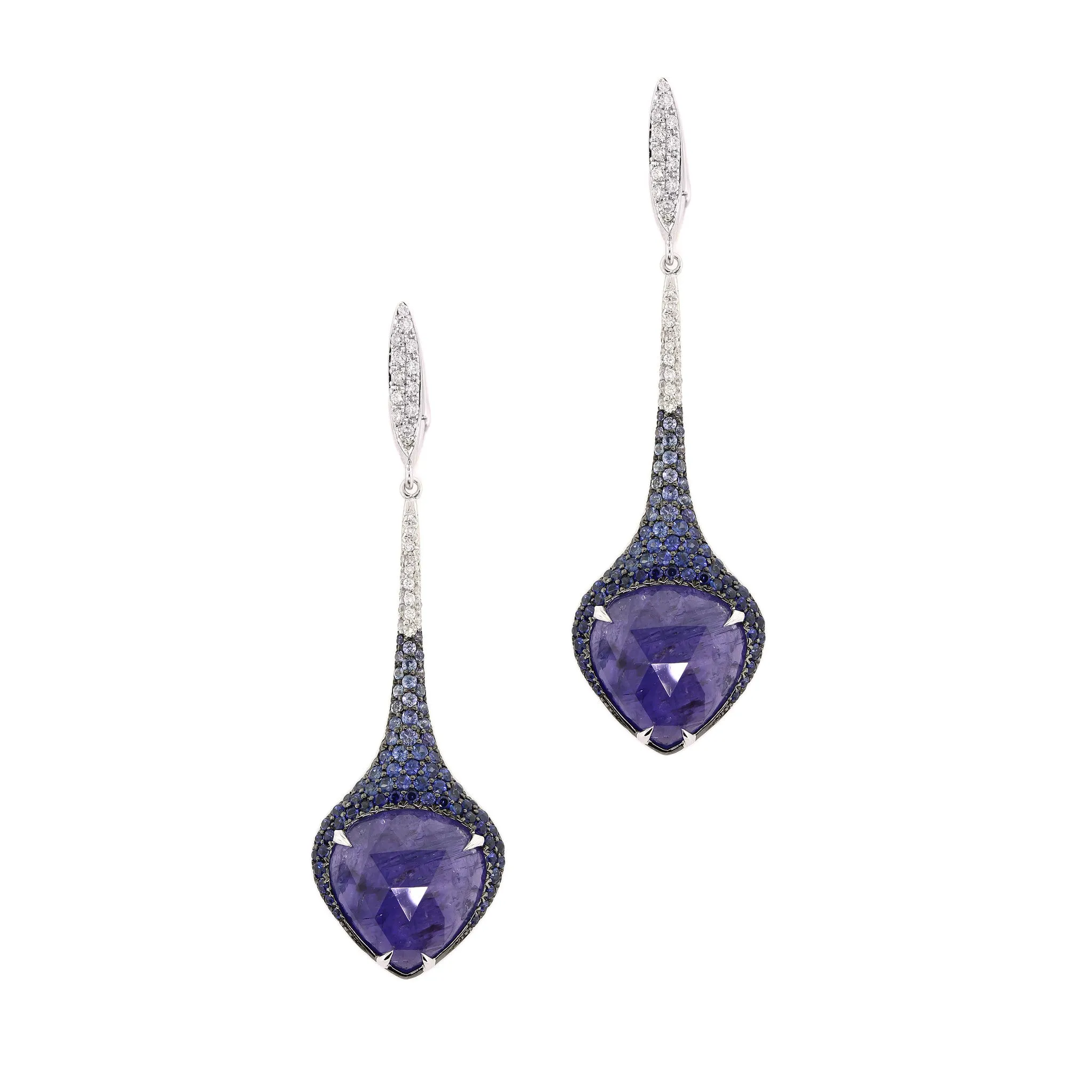 Tanzanite and Sapphire Earrings