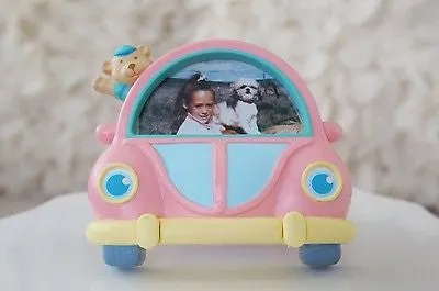 Teddy Bear in Pink Bug Car Picture Frame Children Kids Photo Frame
