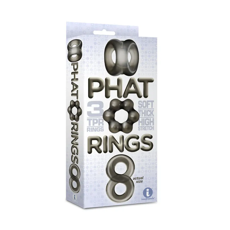 The 9's Phat Rings - Smoke - Set of 3
