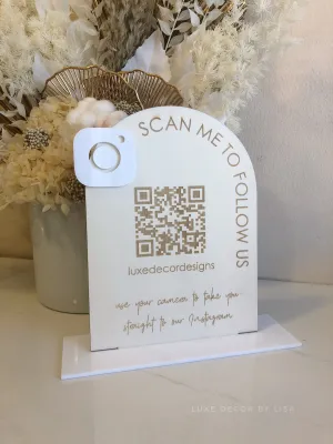 The Arched Plywood QR Sign