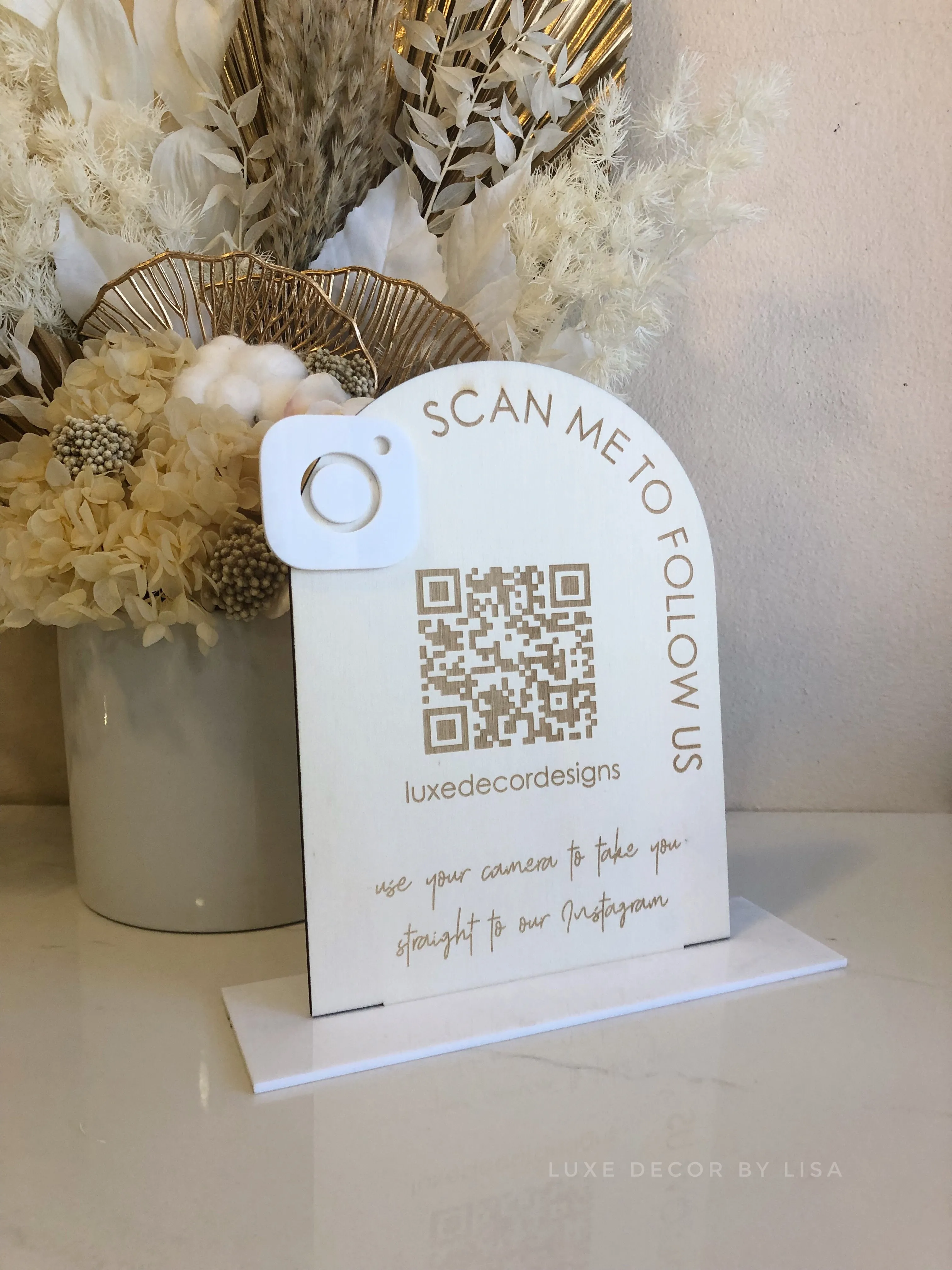 The Arched Plywood QR Sign