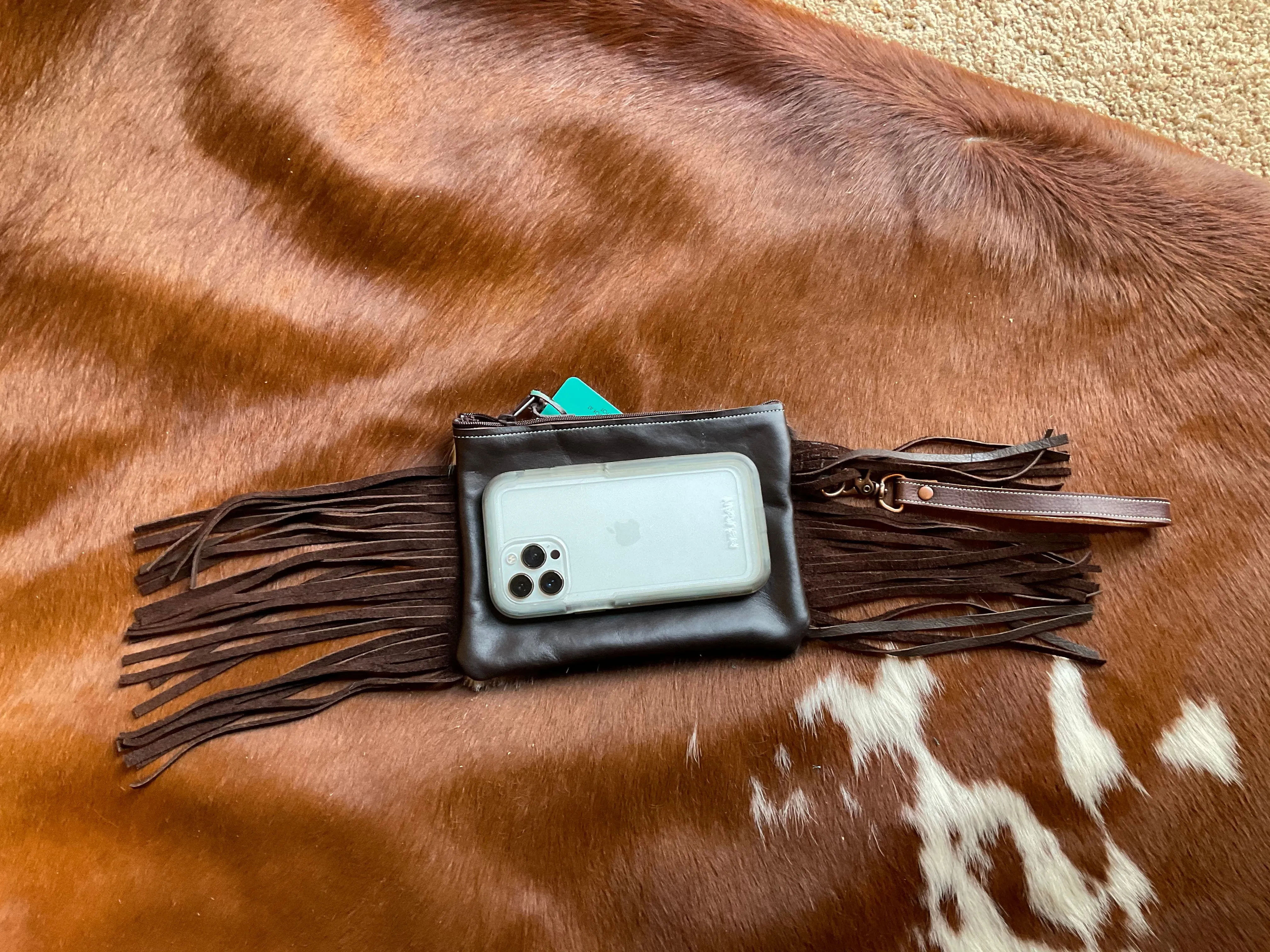 The “Boss Cow” Wristlet W/ Fringe