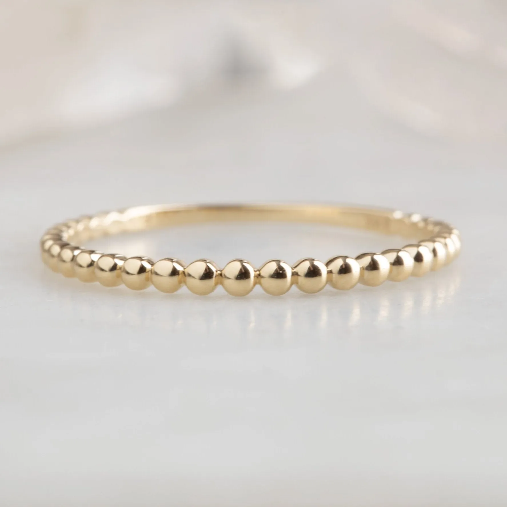 The Gold Beaded Stacking Ring | Yellow, Rose or White Gold