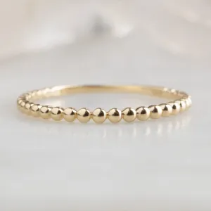 The Gold Beaded Stacking Ring | Yellow, Rose or White Gold