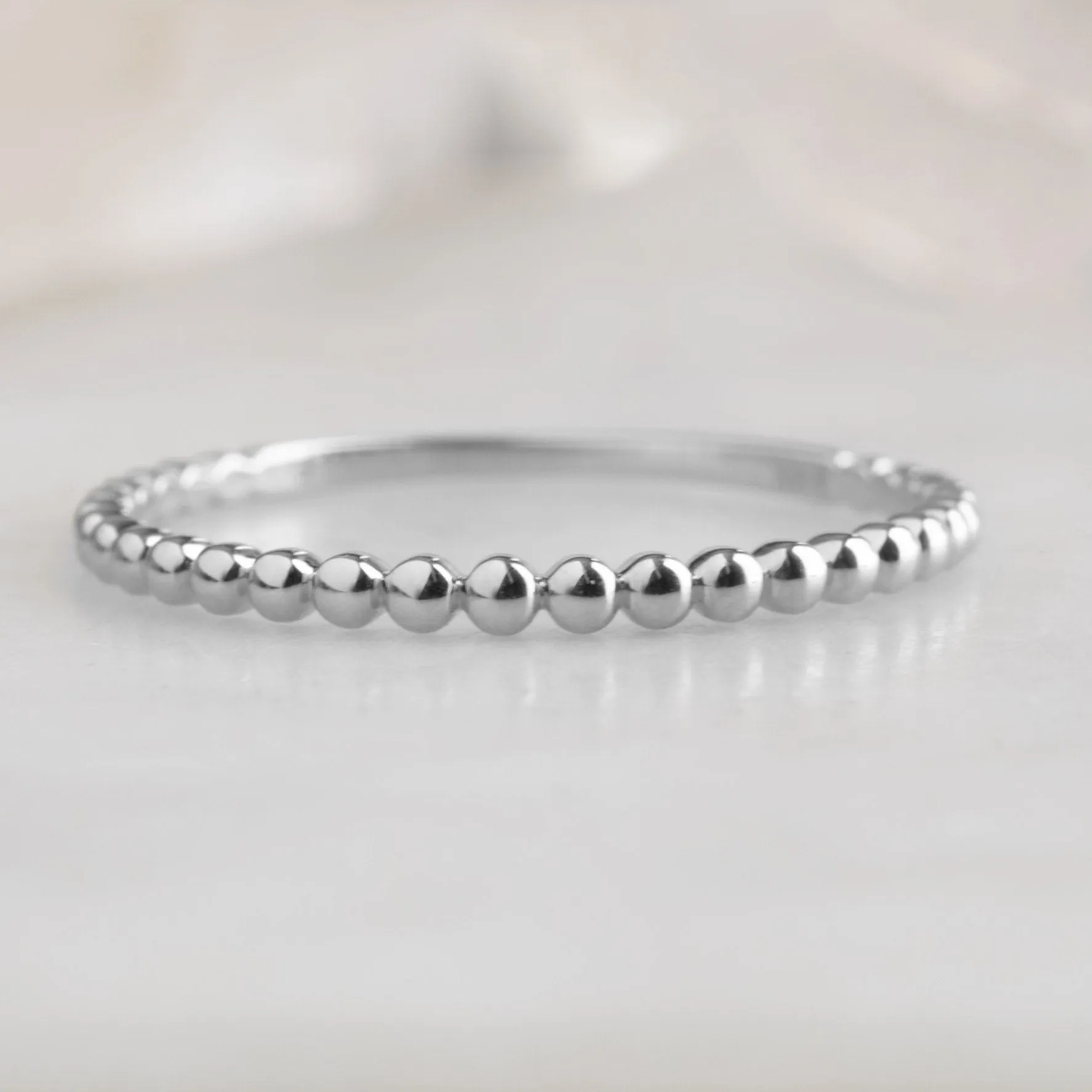 The Gold Beaded Stacking Ring | Yellow, Rose or White Gold