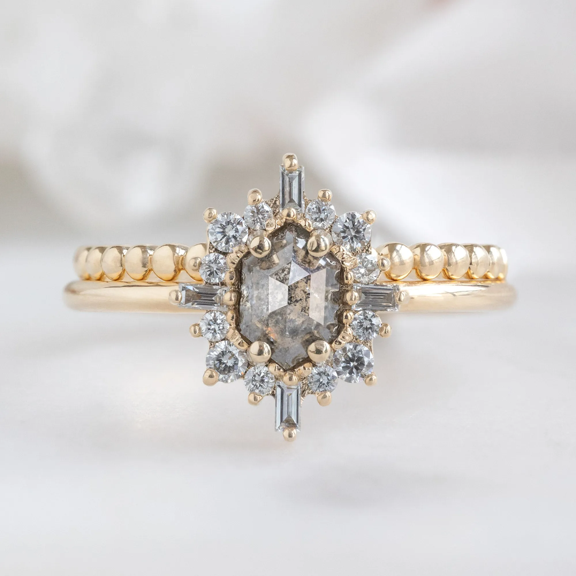 The Gold Beaded Stacking Ring | Yellow, Rose or White Gold