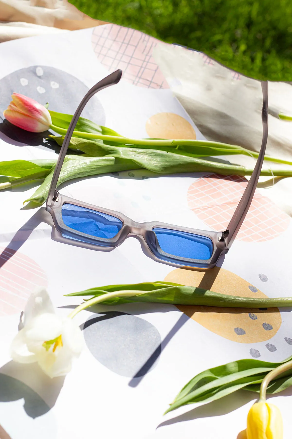 Thick Frame Mini Rectangle Sunglasses