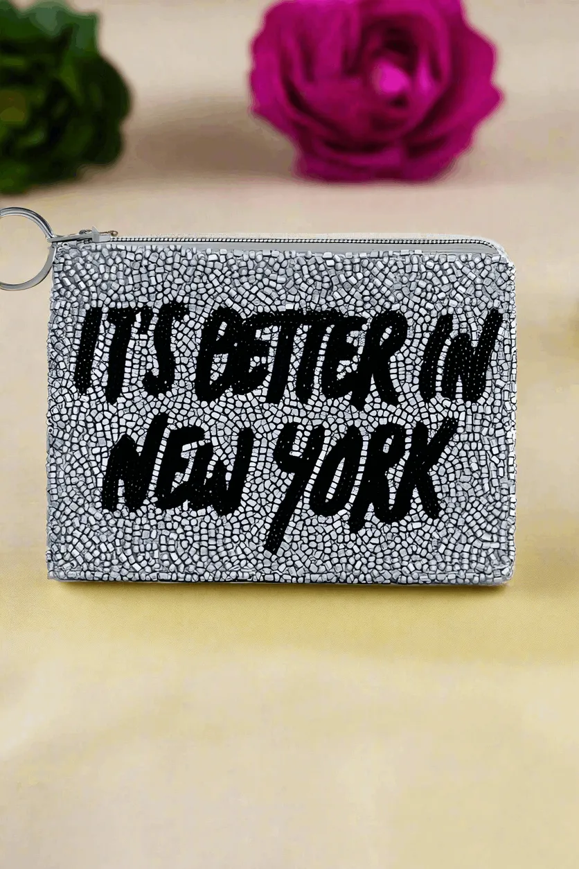 Tiana Designs Hand Beaded Its Better in New York Coin Purse
