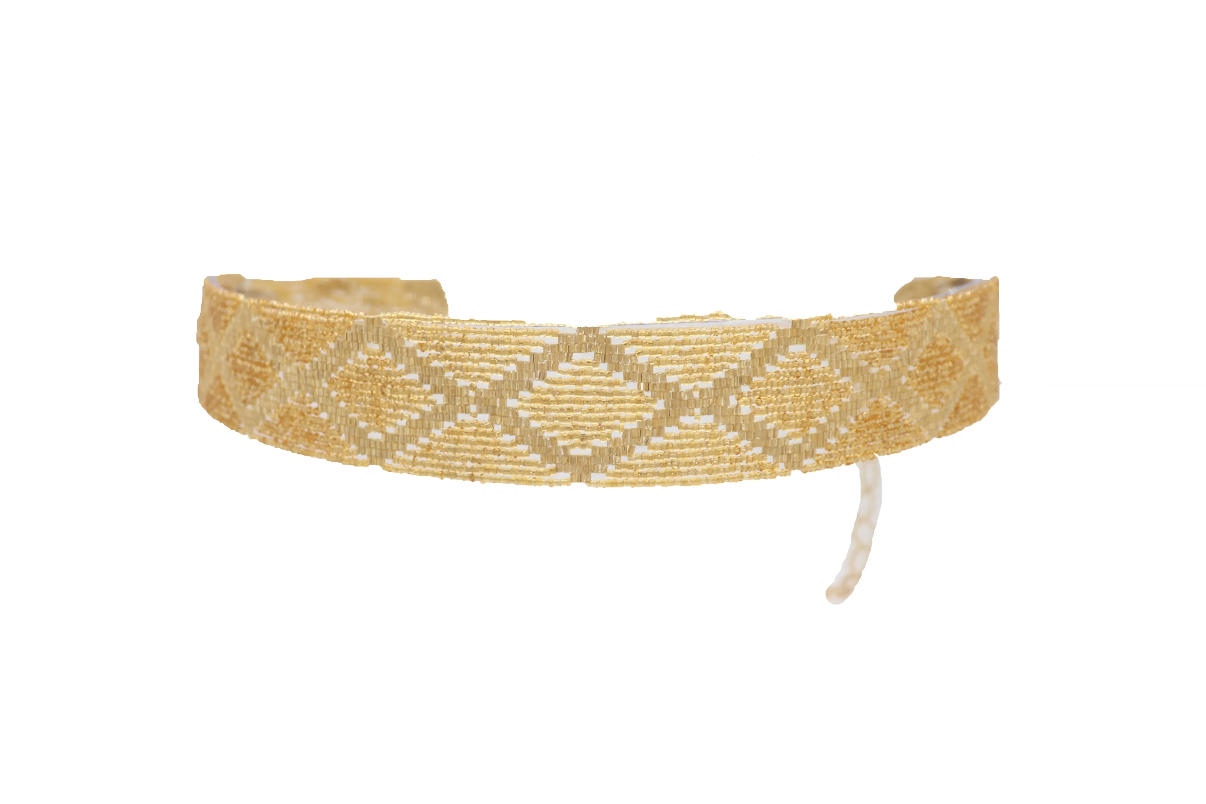 Tie Fashion Belt Yellow Gold Beads Wrap Around Hip High Waist Size M L