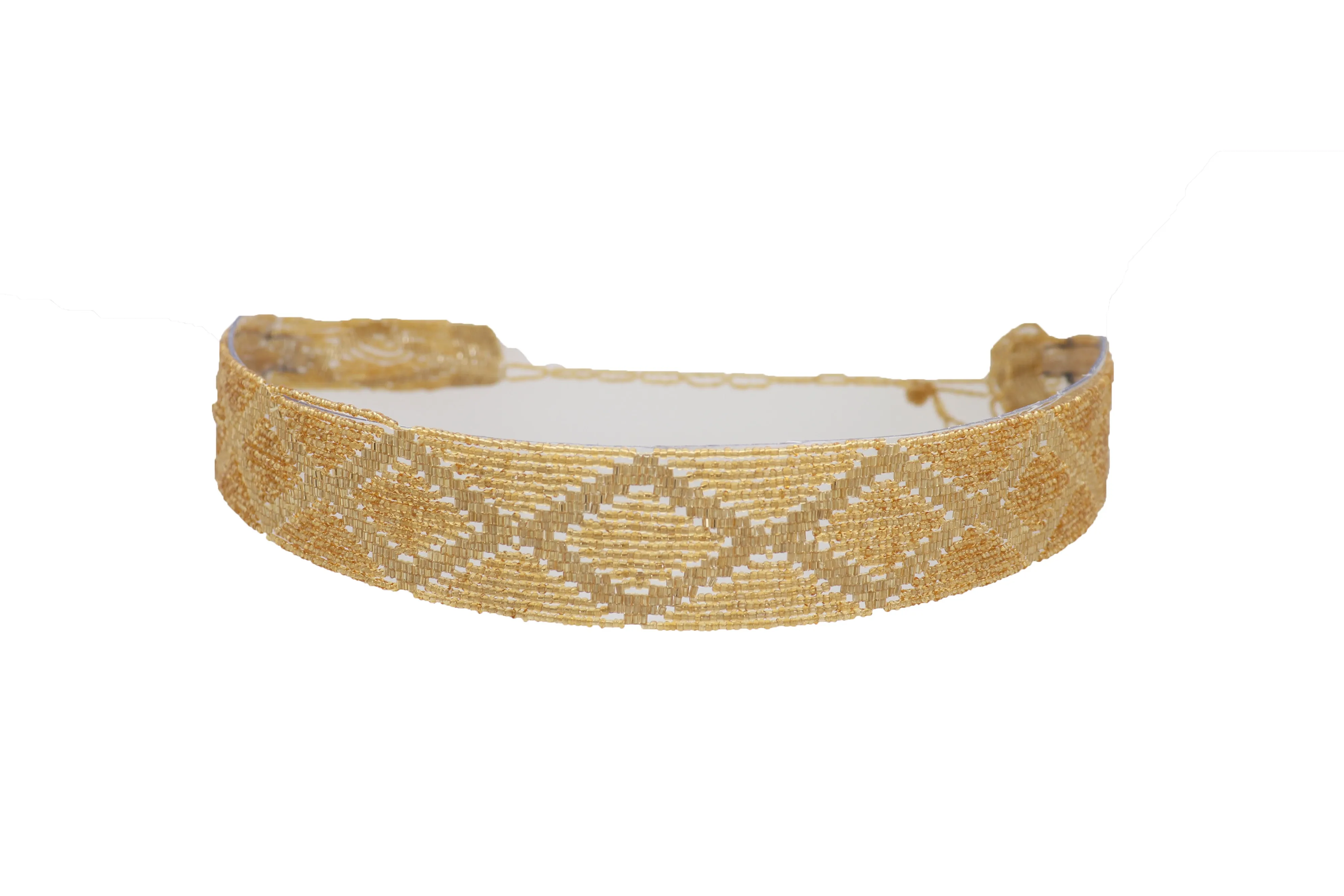Tie Fashion Belt Yellow Gold Beads Wrap Around Hip High Waist Size M L