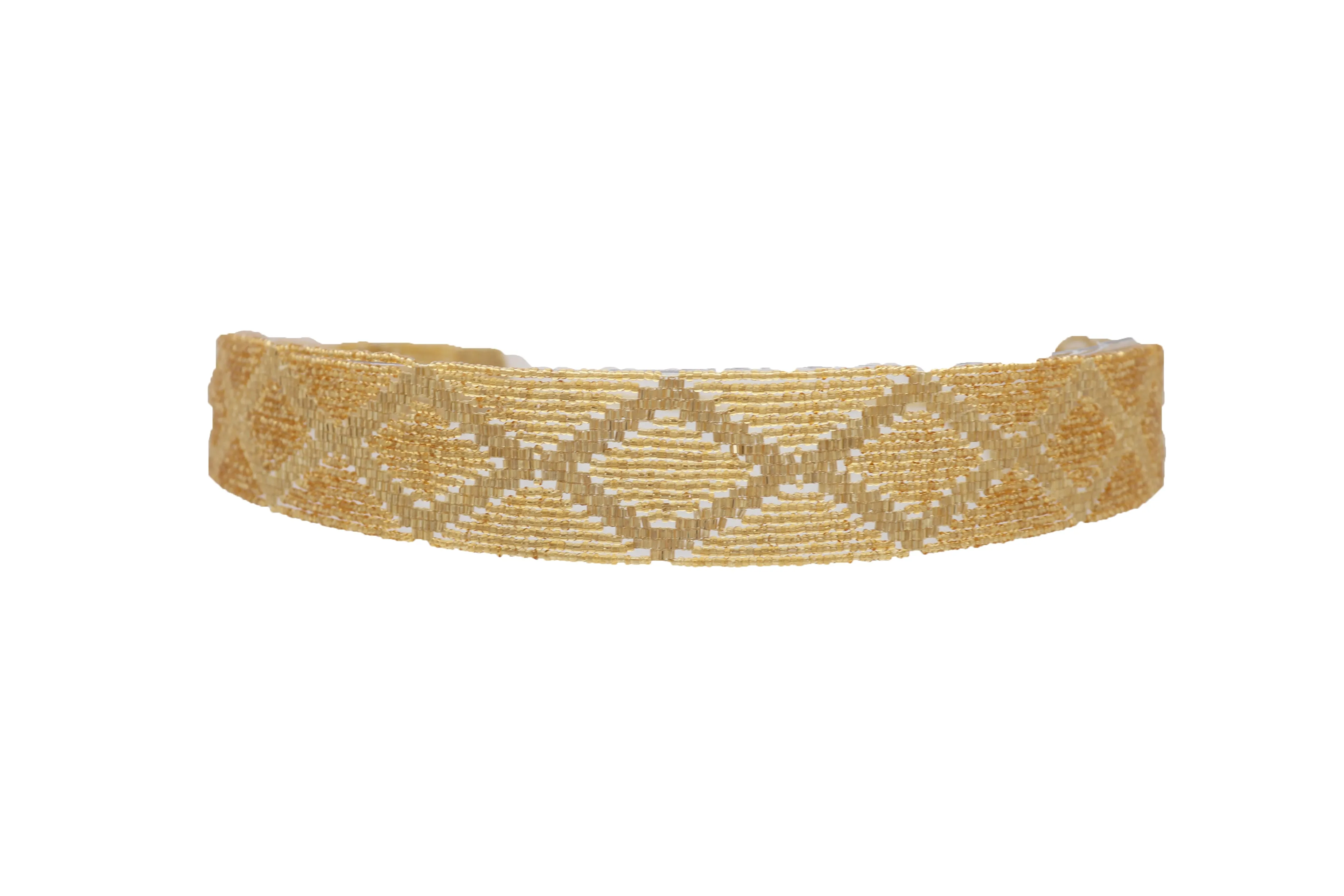 Tie Fashion Belt Yellow Gold Beads Wrap Around Hip High Waist Size M L