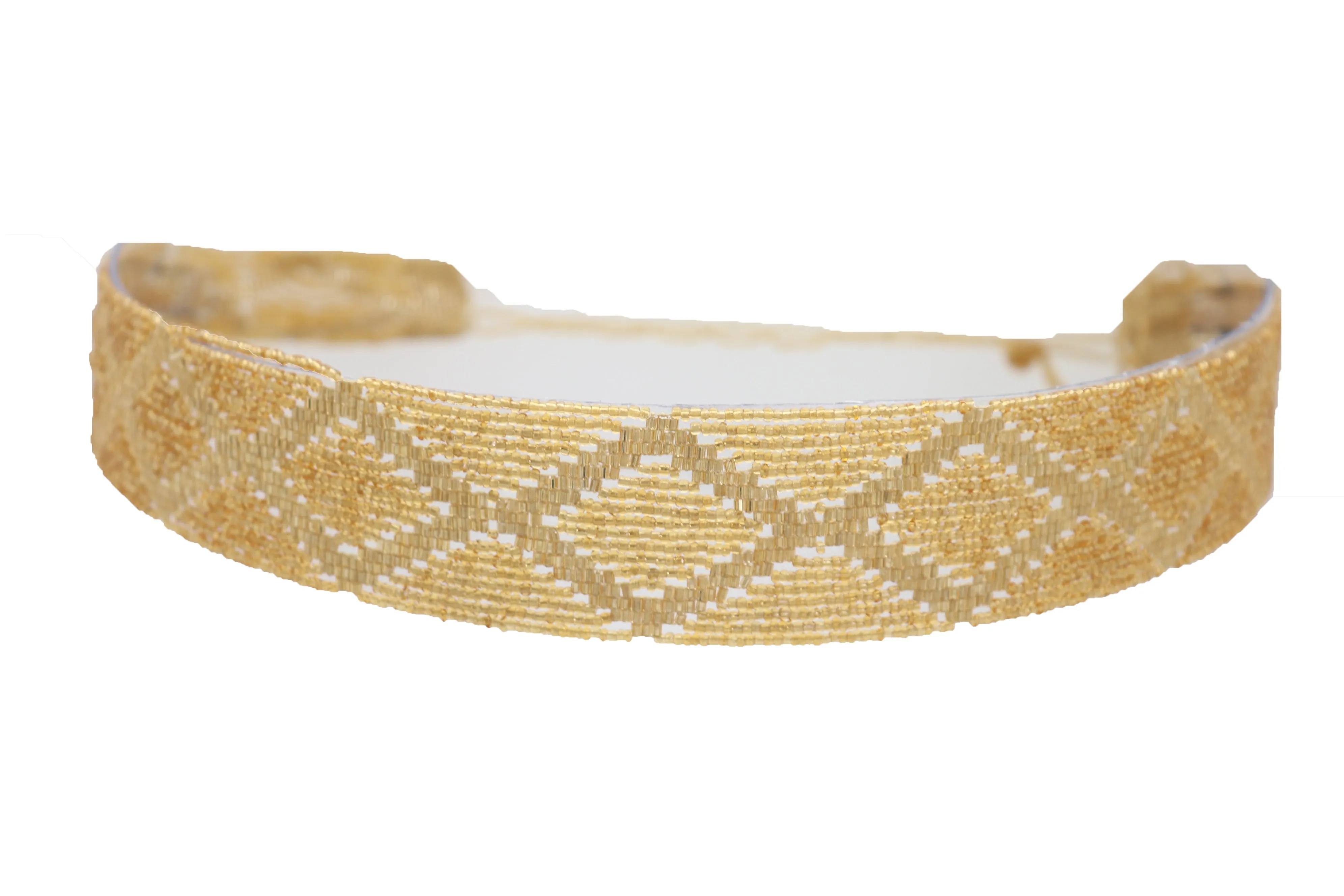 Tie Fashion Belt Yellow Gold Beads Wrap Around Hip High Waist Size M L