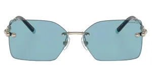 Tiffany & Co. TF 3088 617680 Rimless Metal Gold Sunglasses with Blue Lens