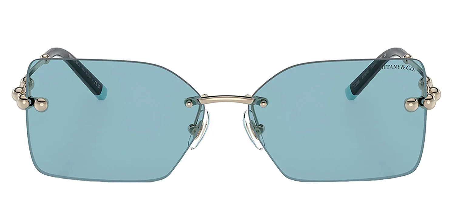 Tiffany & Co. TF 3088 617680 Rimless Metal Gold Sunglasses with Blue Lens